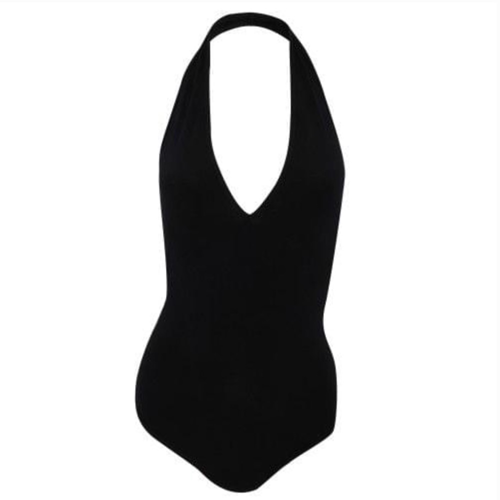 Black Halter American Apparel Bodysuit